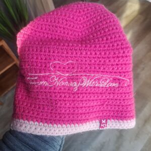 Kari TRAA Pink Beanie Hat Knit Crochet From Norway With Love Womens One Size